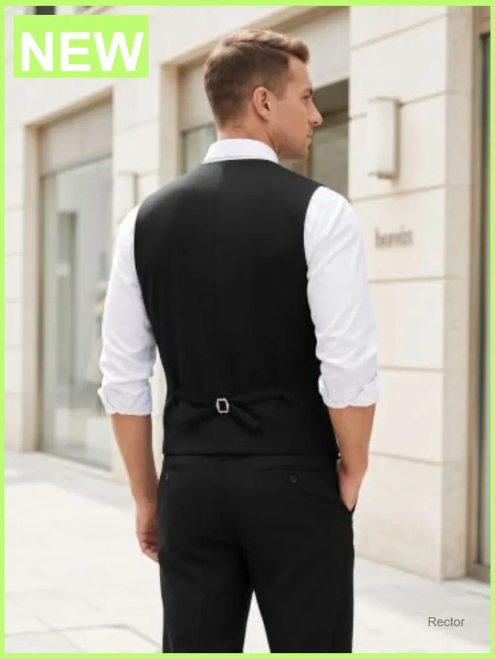 Men's Slim Fit Formal Suit Vest Dress Waistcoat Button Sleeveless X-Large